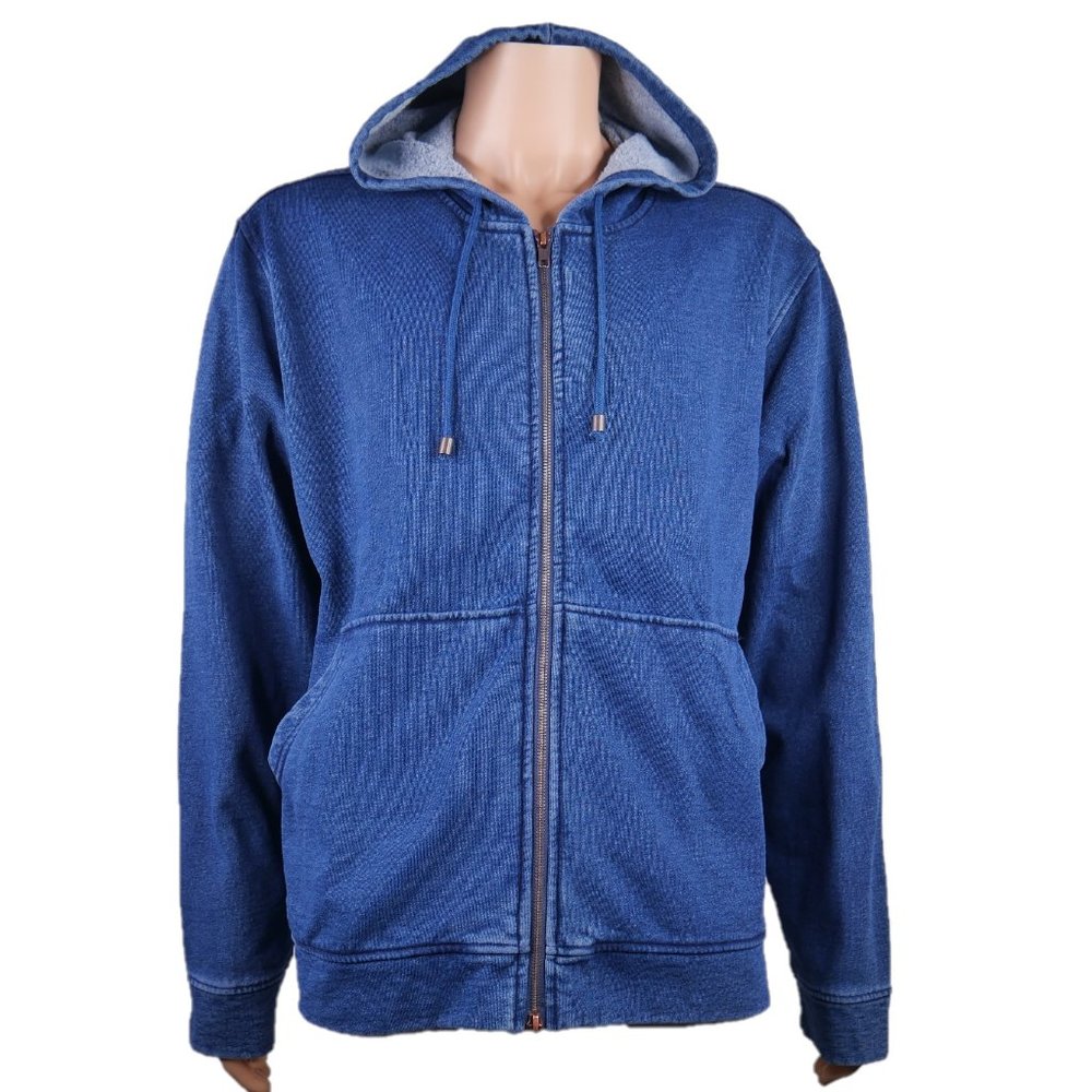 Peter Millar Full-Zip Indigo Fleece Hoodie 2XL XXL - Picture 2 of 10